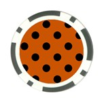 Polka Dots - Black on Burnt Orange Poker Chip Card Guard (10 pack)