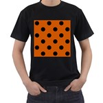 Polka Dots - Black on Burnt Orange Men s T-Shirt (Black)