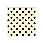 Polka Dots - Black on Cornsilk Yellow Satin Bandana Scarf