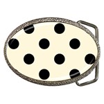 Polka Dots - Black on Cornsilk Yellow Belt Buckle