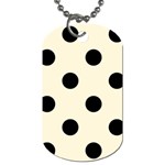 Polka Dots - Black on Cornsilk Yellow Dog Tag (One Side)
