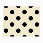 Polka Dots - Black on Cornsilk Yellow Small Glasses Cloth (2 Sides)