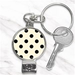 Polka Dots - Black on Cornsilk Yellow Nail Clippers Key Chain