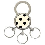 Polka Dots - Black on Cornsilk Yellow 3-Ring Key Chain