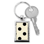 Polka Dots - Black on Cornsilk Yellow Key Chain (Rectangle)