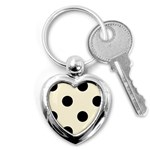 Polka Dots - Black on Cornsilk Yellow Key Chain (Heart)