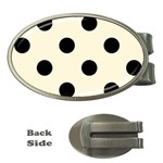 Polka Dots - Black on Cornsilk Yellow Money Clip (Oval)