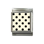 Polka Dots - Black on Cornsilk Yellow Italian Charm (13mm)