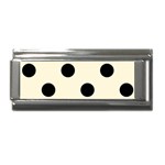 Polka Dots - Black on Cornsilk Yellow Superlink Italian Charm (9mm)