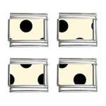 Polka Dots - Black on Cornsilk Yellow 9mm Italian Charm (4 pack)