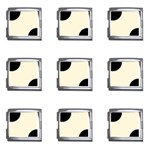 Polka Dots - Black on Cornsilk Yellow Mega Link Italian Charm (9 pack)