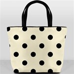 Polka Dots - Black on Cornsilk Yellow Bucket Bag