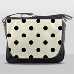 Polka Dots - Black on Cornsilk Yellow Messenger Bag