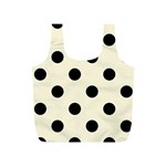 Polka Dots - Black on Cornsilk Yellow Full Print Recycle Bag (S)