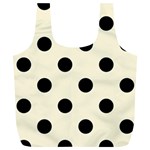 Polka Dots - Black on Cornsilk Yellow Full Print Recycle Bag (XL)