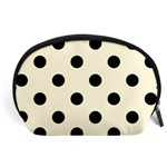 Polka Dots - Black on Cornsilk Yellow Accessory Pouch (Large)