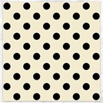 Polka Dots - Black on Cornsilk Yellow Canvas 12  x 12 