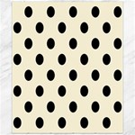 Polka Dots - Black on Cornsilk Yellow Canvas 20  x 24 