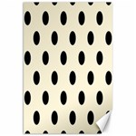 Polka Dots - Black on Cornsilk Yellow Canvas 20  x 30 