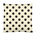 Polka Dots - Black on Cornsilk Yellow Standard Cushion Case (One Side)