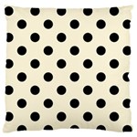 Polka Dots - Black on Cornsilk Yellow Standard Flano Cushion Case (Two Sides)