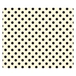 Polka Dots - Black on Cornsilk Yellow Double Sided Flano Blanket (Small)