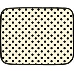Polka Dots - Black on Cornsilk Yellow Double Sided Fleece Blanket (Mini)