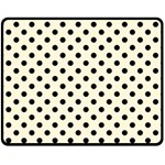 Polka Dots - Black on Cornsilk Yellow Fleece Blanket (Medium) (One Side)