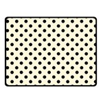 Polka Dots - Black on Cornsilk Yellow Fleece Blanket (Small) (One Side)