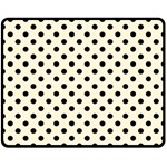 Polka Dots - Black on Cornsilk Yellow Double Sided Fleece Blanket (Medium) (Two Sides)