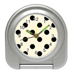 Polka Dots - Black on Cornsilk Yellow Desk Alarm Clock