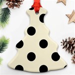 Polka Dots - Black on Cornsilk Yellow Christmas Tree Ornament (Two Sides)