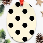 Polka Dots - Black on Cornsilk Yellow Ornament (Oval)