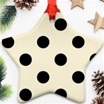 Polka Dots - Black on Cornsilk Yellow Ornament (Star)