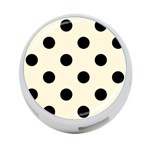 Polka Dots - Black on Cornsilk Yellow 4-Port USB Hub (One Side)