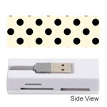 Polka Dots - Black on Cornsilk Yellow Memory Card Reader (Stick)