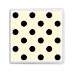 Polka Dots - Black on Cornsilk Yellow Memory Card Reader with Storage (Square)