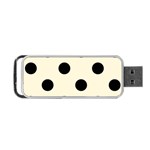 Polka Dots - Black on Cornsilk Yellow Portable USB Flash (One Side)