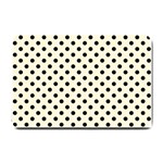 Polka Dots - Black on Cornsilk Yellow Small Doormat