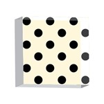 Polka Dots - Black on Cornsilk Yellow 4 x 4  Acrylic Photo Block