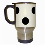 Polka Dots - Black on Cornsilk Yellow Travel Mug (Black)