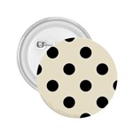Polka Dots - Black on Cornsilk Yellow 2.25  Button