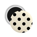 Polka Dots - Black on Cornsilk Yellow 2.25  Magnet