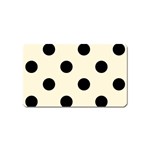 Polka Dots - Black on Cornsilk Yellow Magnet (Name Card)