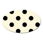 Polka Dots - Black on Cornsilk Yellow Magnet (Oval)