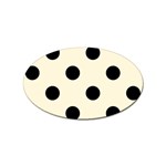 Polka Dots - Black on Cornsilk Yellow Sticker Oval (10 pack)
