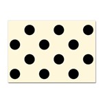 Polka Dots - Black on Cornsilk Yellow Sticker A4 (100 pack)