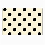 Polka Dots - Black on Cornsilk Yellow Postcard 4  x 6 