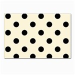 Polka Dots - Black on Cornsilk Yellow Postcards 5  x 7  (Pkg of 10)
