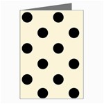 Polka Dots - Black on Cornsilk Yellow Greeting Card
